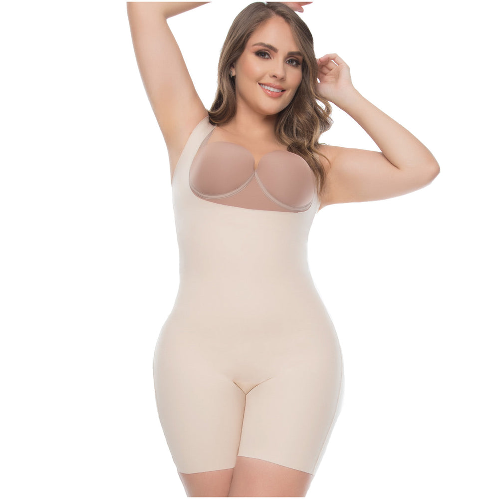 UpLady 6176 | Seamless Open Bust Mid Thigh Shapewear