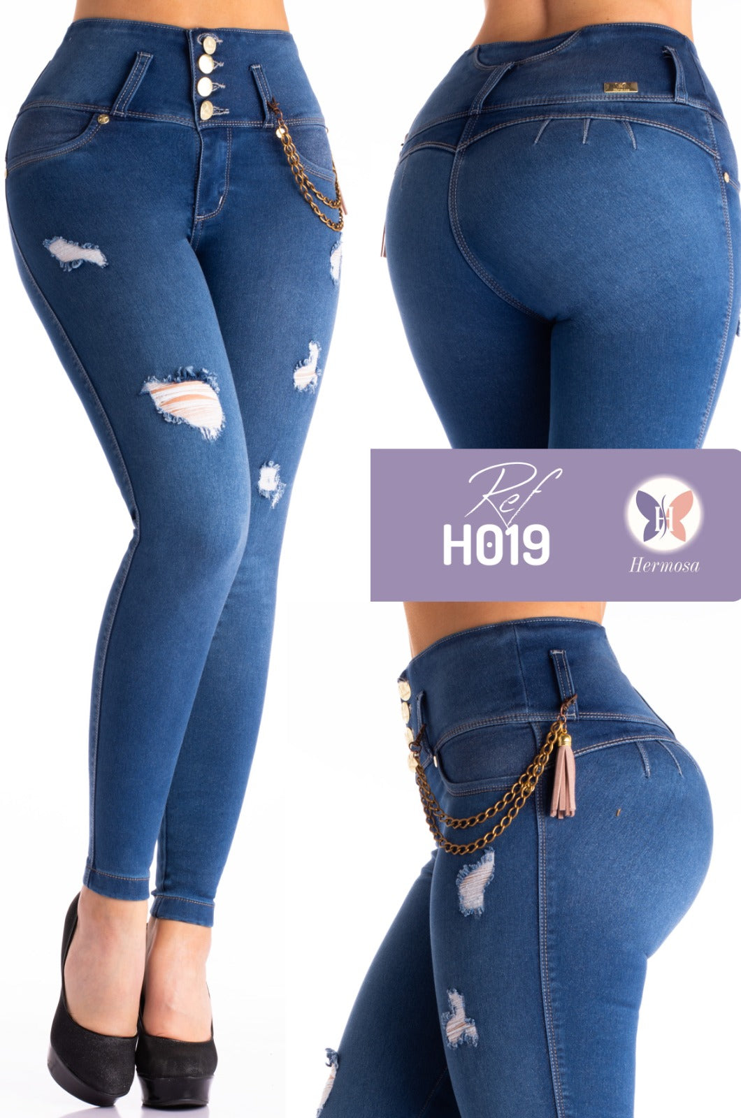 Blue Push Up Jeans - H019