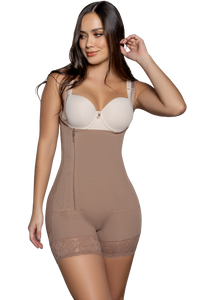 Cargar imagen en el visor de la galería, faja cachetera espalda alta con cremallera frontal
