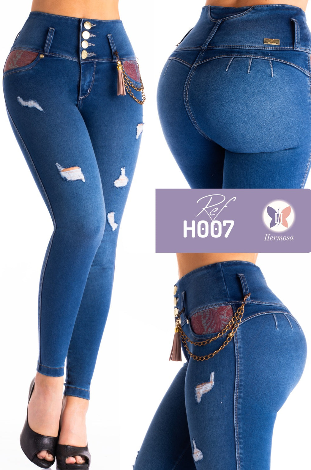 Blue Push Up Jeans - H007