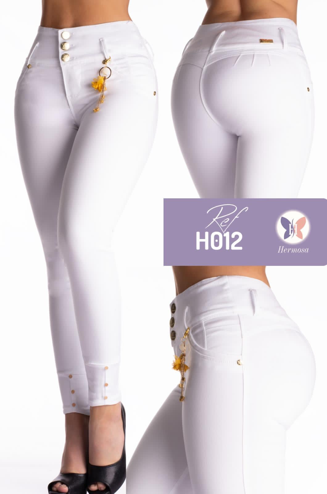 White Push Up Jeans - H012