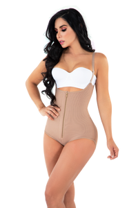 Cargar imagen en el visor de la galería, Faja moldeadora tipo panty con espalda cubierta y cremallera
