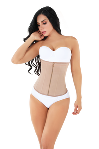 Cargar imagen en el visor de la galería, Faja moldeadora de cintura Powernet sin tirantes color moca
