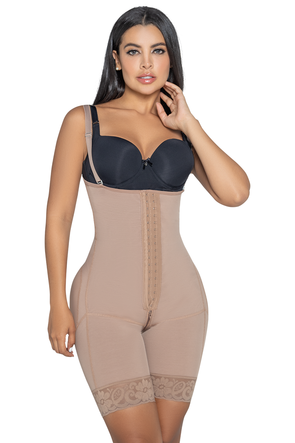 Shorts Bodyshaper Covered Back and Perineal Zipper