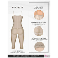 Cargar imagen en el visor de la galería, Fajas Salome 0213 | Post Surgery Butt Lifter Full Bodysuit | Open Bust Knee Length Body Shaper for Women | Powernet - Pal Negocio
