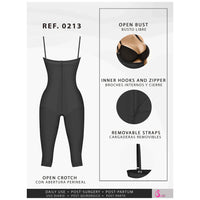 Cargar imagen en el visor de la galería, Fajas Salome 0213 | Post Surgery Butt Lifter Full Bodysuit | Open Bust Knee Length Body Shaper for Women | Powernet - Pal Negocio
