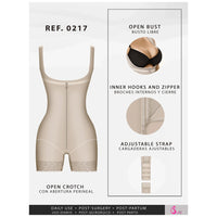 Cargar imagen en el visor de la galería, Fajas Salome 0217 | Mid Thigh Firm Compression Full Body Shaper for Women | Butt Lifter Open Bust Postpartum Bodysuit | Powernet - Pal Negocio
