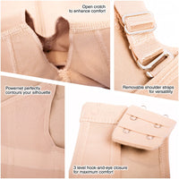 Cargar imagen en el visor de la galería, Fajas Salome 0217 | Mid Thigh Firm Compression Full Body Shaper for Women | Butt Lifter Open Bust Postpartum Bodysuit | Powernet - Pal Negocio
