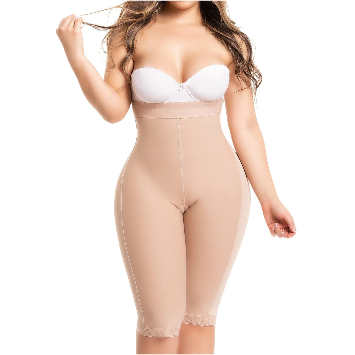 Fajas Salome 0219 | Colombian High Waisted Compression Butt Lifter Capri Faja