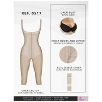 Cargar imagen en el visor de la galería, Fajas Salome 0517 | Post Surgery Stage 1 Butt Lifter Full Bodysuit | Open Bust Knee Length Body Shaper for Women | Powernet - Pal Negocio
