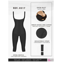 Cargar imagen en el visor de la galería, Fajas Salome 0517 | Post Surgery Stage 1 Butt Lifter Full Bodysuit | Open Bust Knee Length Body Shaper for Women | Powernet - Pal Negocio
