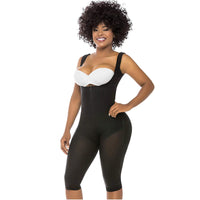 Cargar imagen en el visor de la galería, Fajas Salome 0520 | Open Bust Post Surgery Full Body Shaper for Women | Butt Lifter Knee Length Bodysuit | Powernet - Pal Negocio

