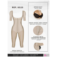 Cargar imagen en el visor de la galería, Fajas Salome 0525 | Post Surgery Bodysuit Full Body Shaper for Women | Tummy Control Butt Lifter Knee Length Shapewear with Sleeves | Powernet  - Pal Negocio
