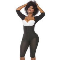Cargar imagen en el visor de la galería, Fajas Salome 0525 | Post Surgery Bodysuit Full Body Shaper for Women | Tummy Control Butt Lifter Knee Length Shapewear with Sleeves | Powernet  - Pal Negocio
