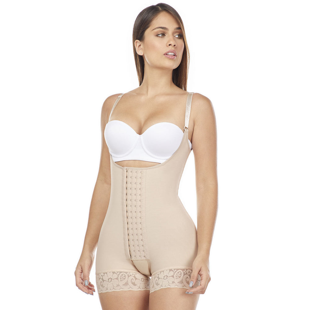 Fajas Salome 0214 | Colombian Fajas Mid Thigh Strapless | Tummy Control &  Butt Lifting