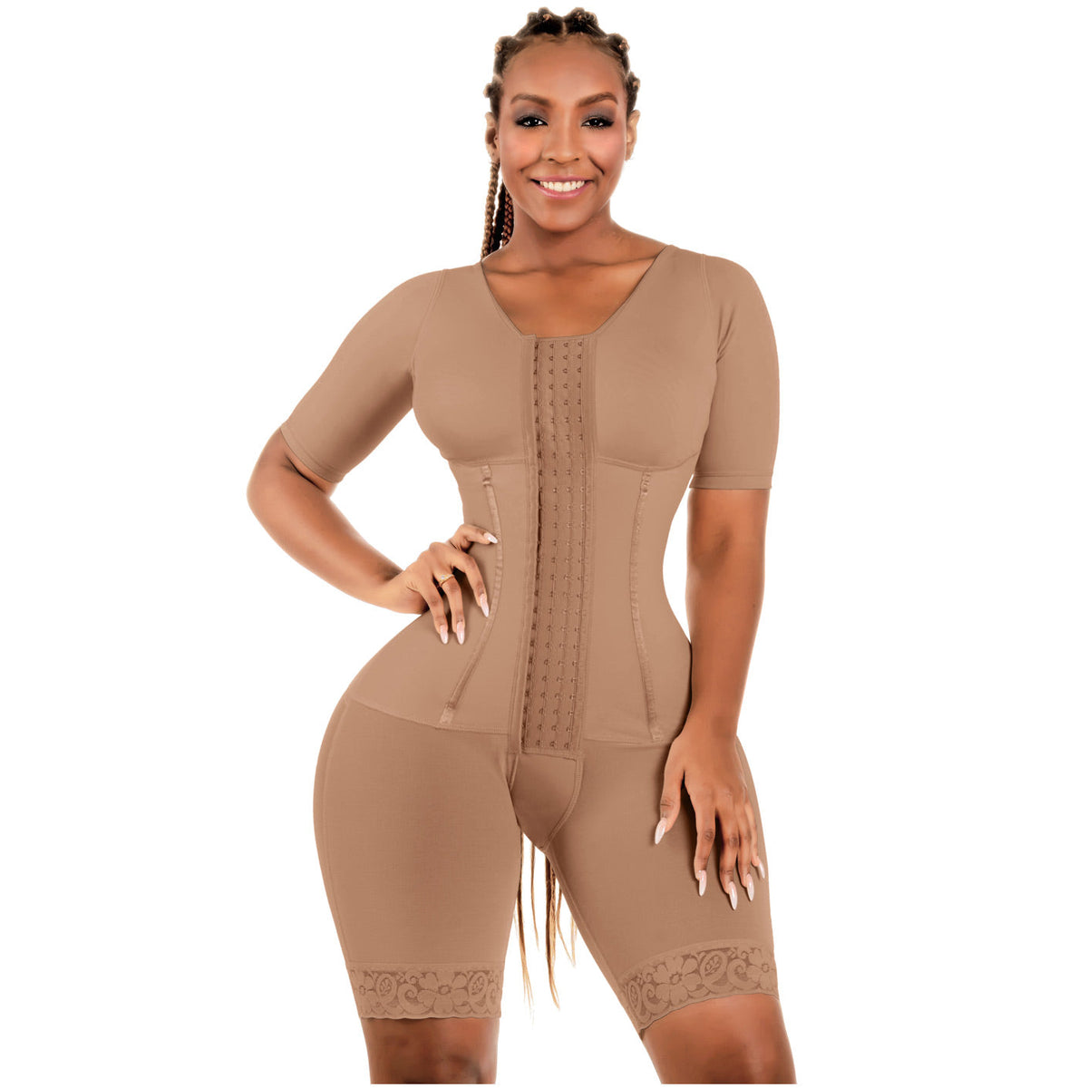 Stretchable Full Body Shaper with Sleeves | 3 in 1 Post Surgery Firm Control Garment