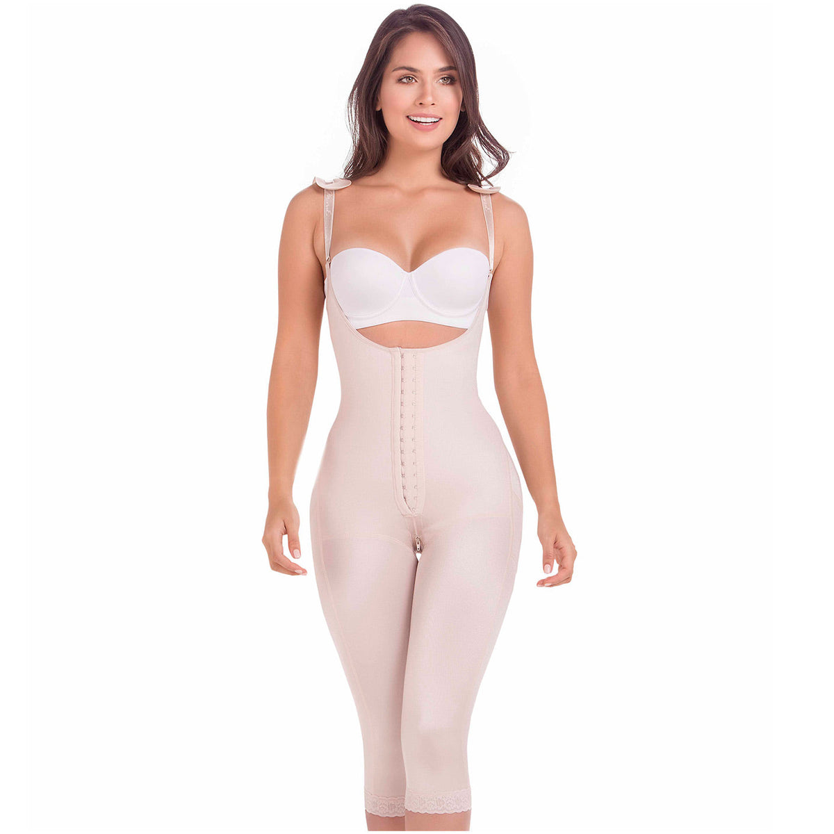 Fajas MariaE 9702 | Postsurgical Full Body Shaper | Open Bust with Front Closure