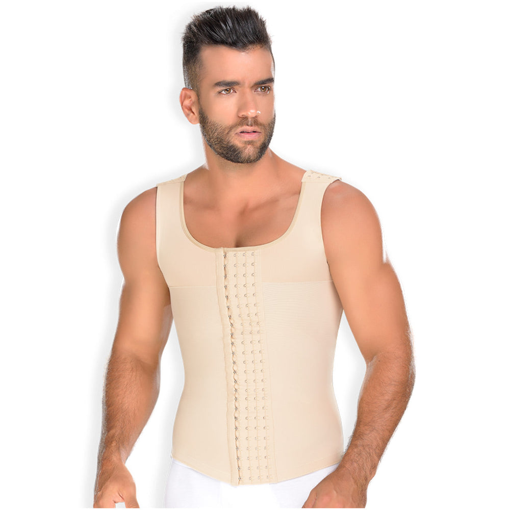  Premium Colombian Shapewear Body Shaper for Men Firm Vest High  Compression Shirt Men. Fajas Colombianas Beige : Clothing, Shoes & Jewelry