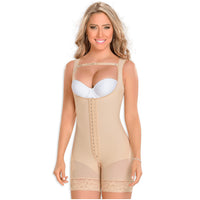 Load image into Gallery viewer, Fajas MYD 0065 | Post Surgery Body Shaper Bodysuit | Tummy Control Butt Lifter Mid Knee Shapewear

