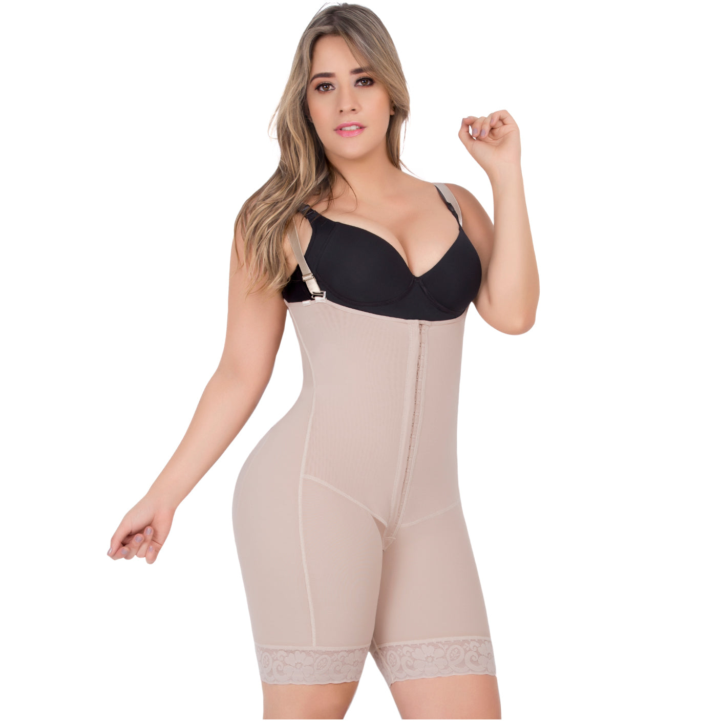 Lace Mid Thigh Body Shaper | Tummy Control Daily Use Bodysuit