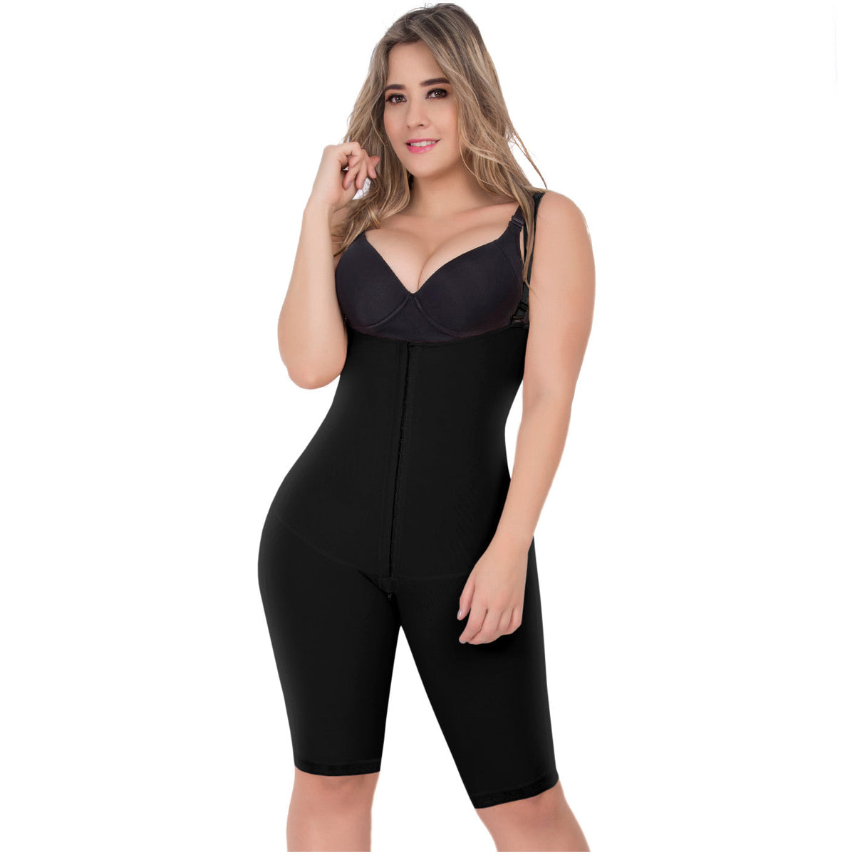 UpLady 6172 | Open Bust Body Suit | Tummy Control Butt Lifter Knee Length Bodysuit